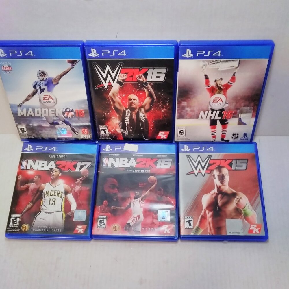 Bundle of 6 PS4 Video Games---Some has the booklets